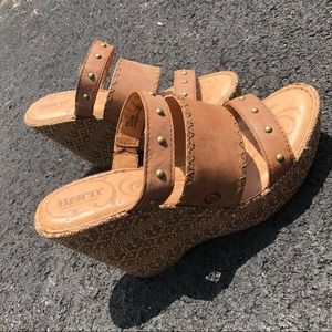 “born hand crafted footwear” brown heels